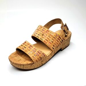 VAN ELI Cork Leather Sandals 7.5N NWT
